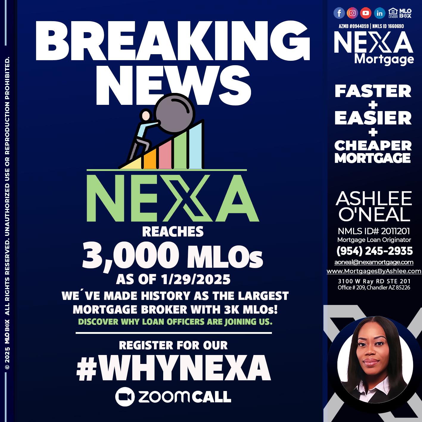 BREAKING NEWS - Ashlee O’Neal -Mortgage Loan Originator