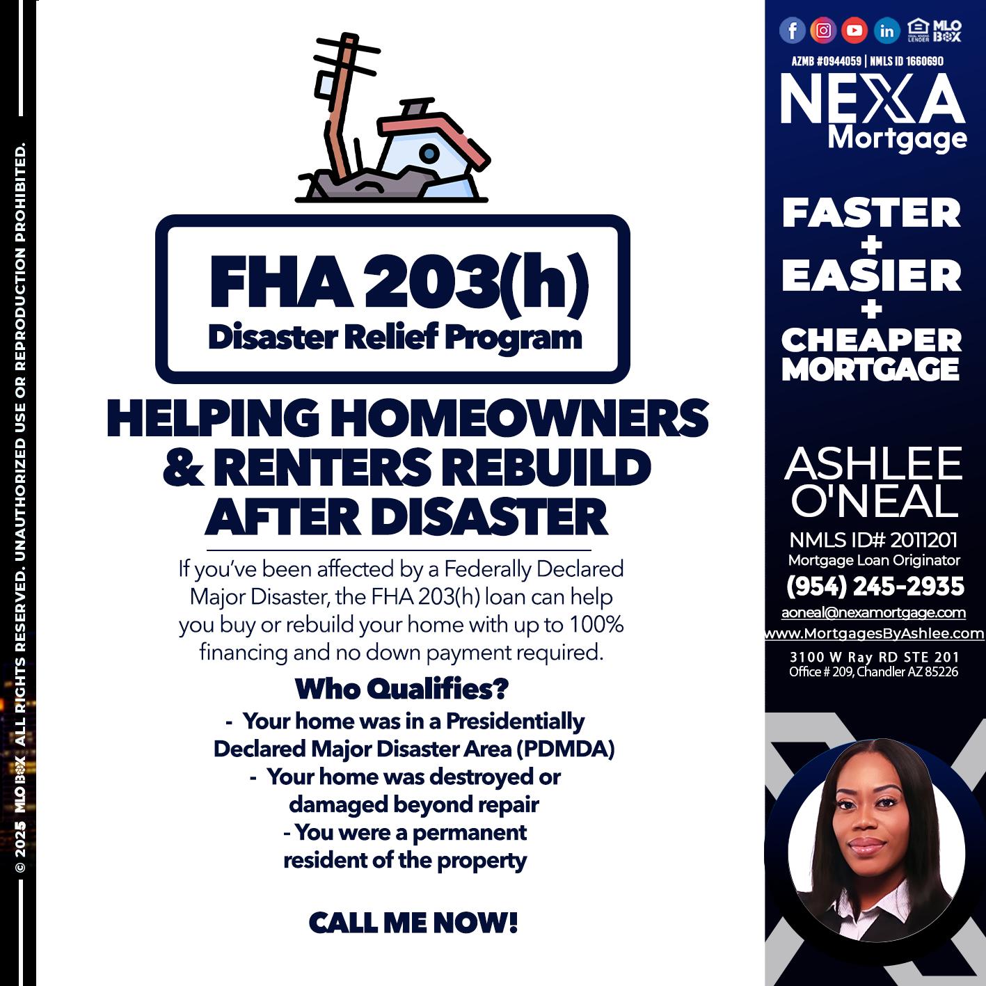 FHA - Ashlee O’Neal -Mortgage Loan Originator