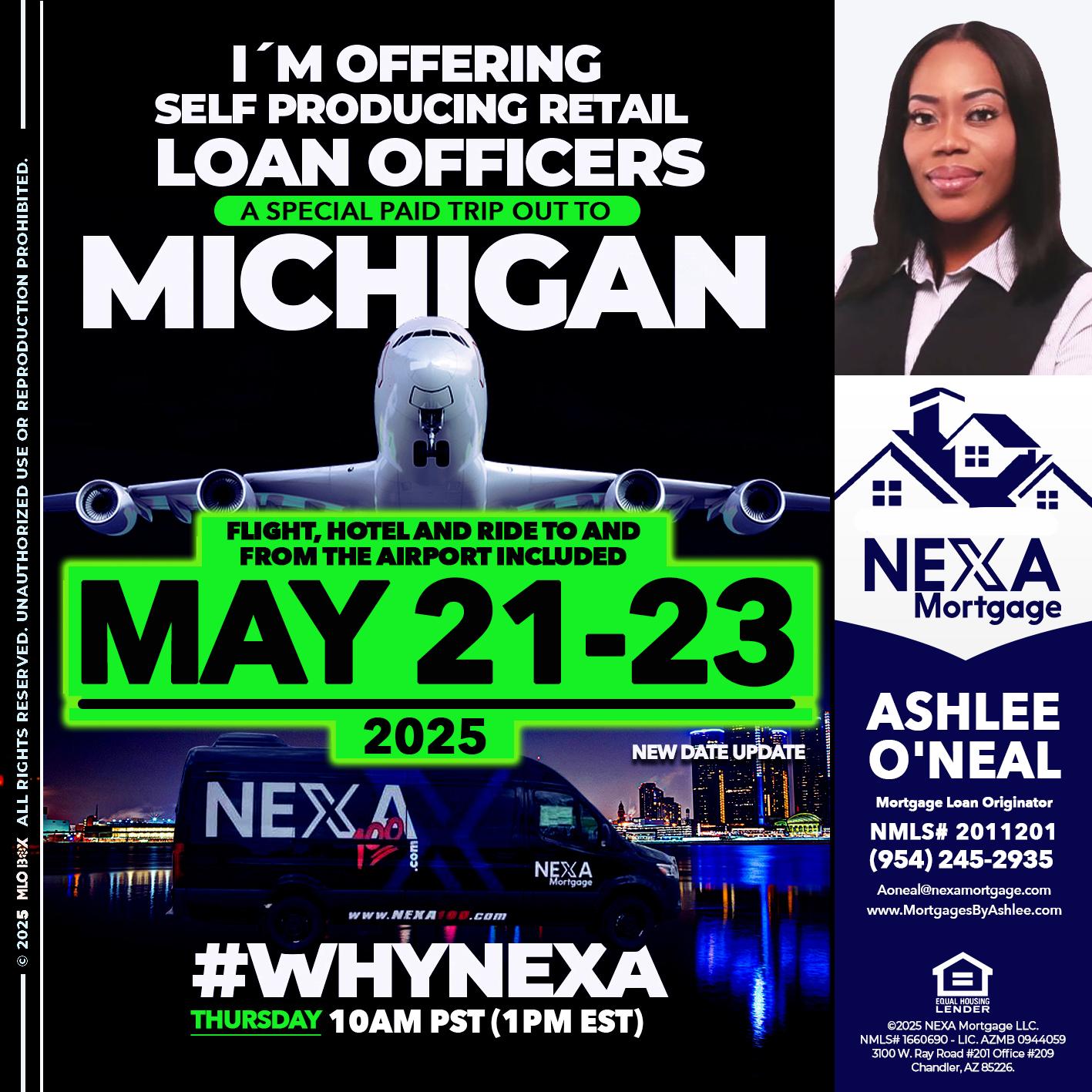MICHIGAN TRIP - Ashlee O’Neal -Mortgage Loan Originator