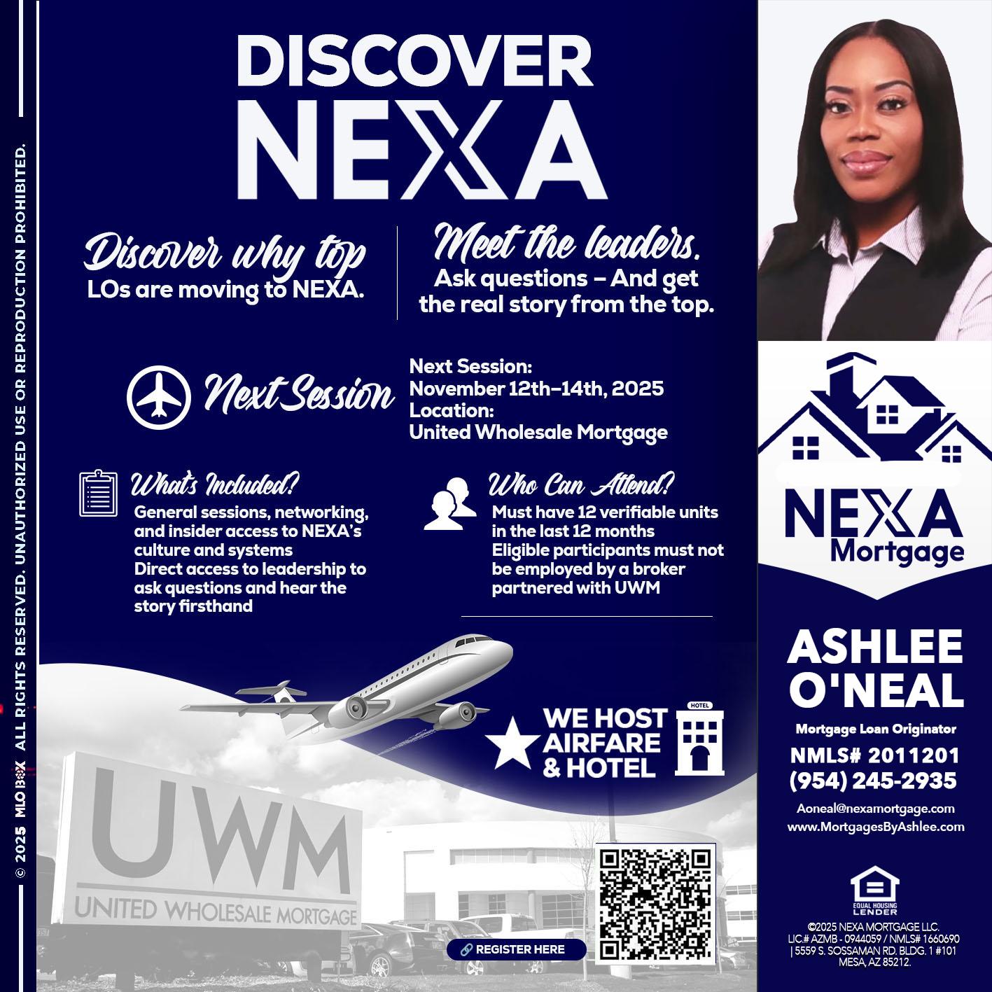 DISCOVER NEXA - Ashlee O’Neal -Mortgage Loan Originator