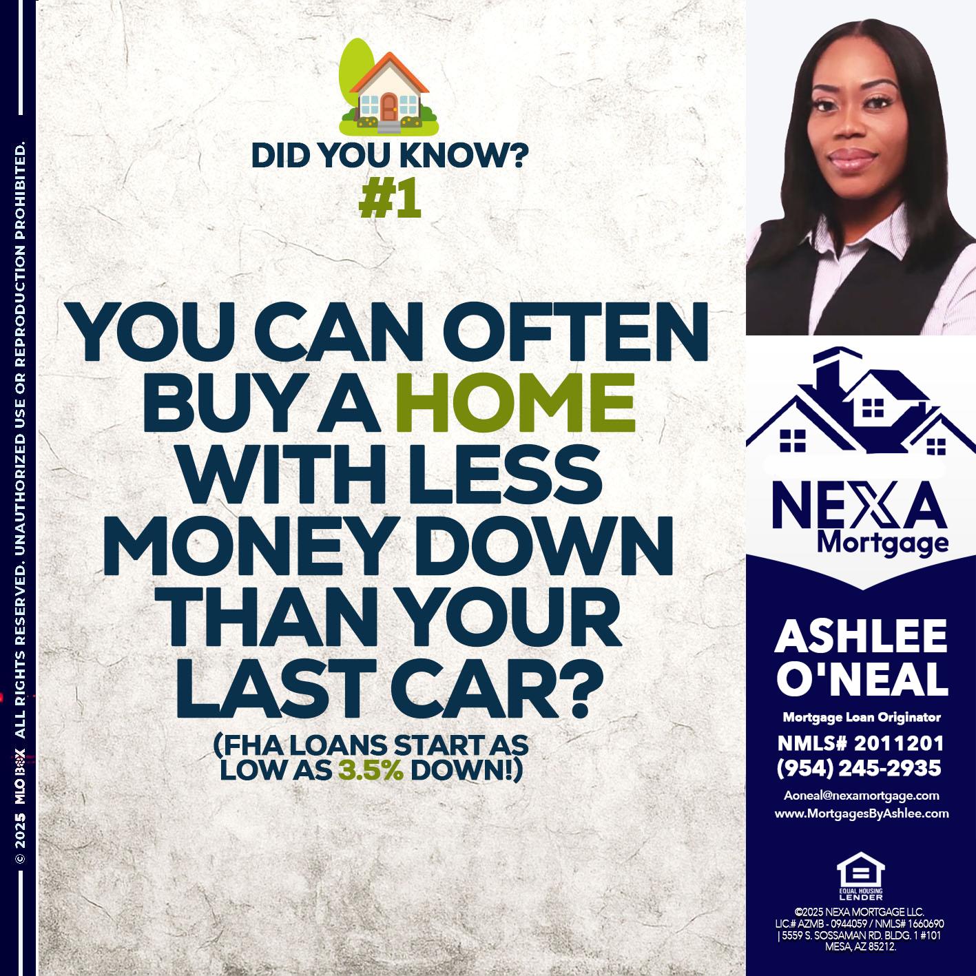 DID YOU KNOW #1 - Ashlee O’Neal -Mortgage Loan Originator