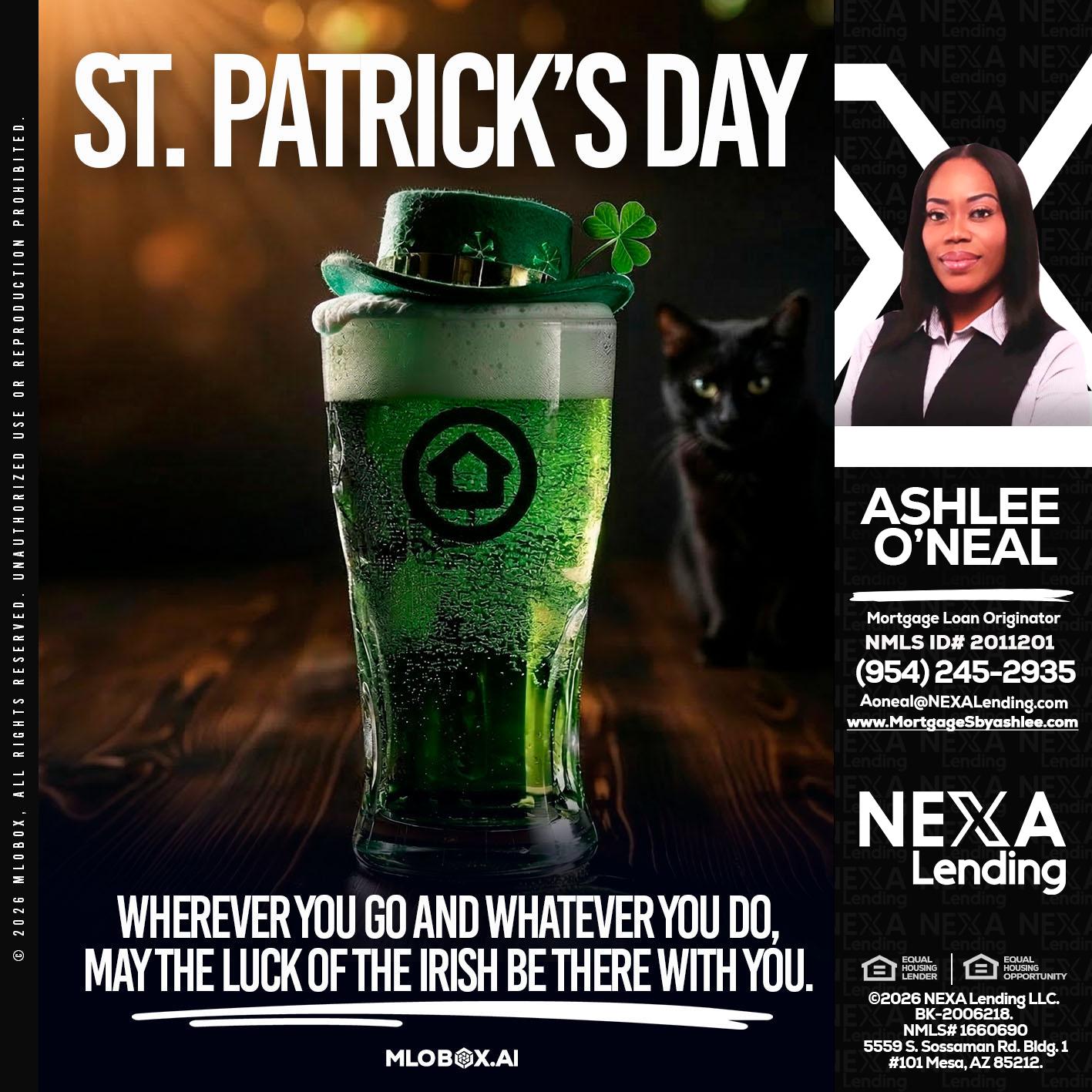 st. Patricks day - Ashlee O’Neal -Mortgage Loan Originator