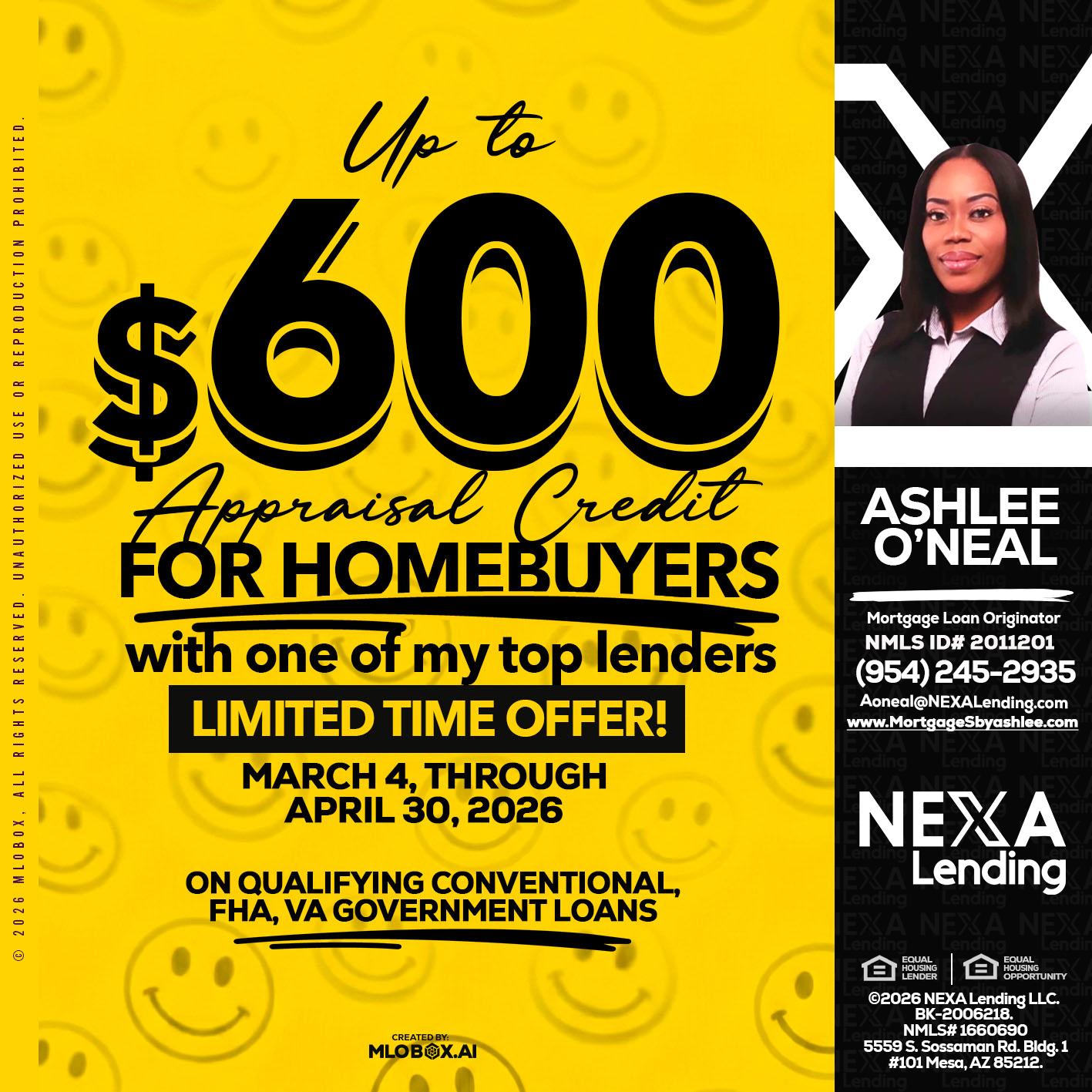 UP TO 600 - Ashlee O’Neal -Mortgage Loan Originator