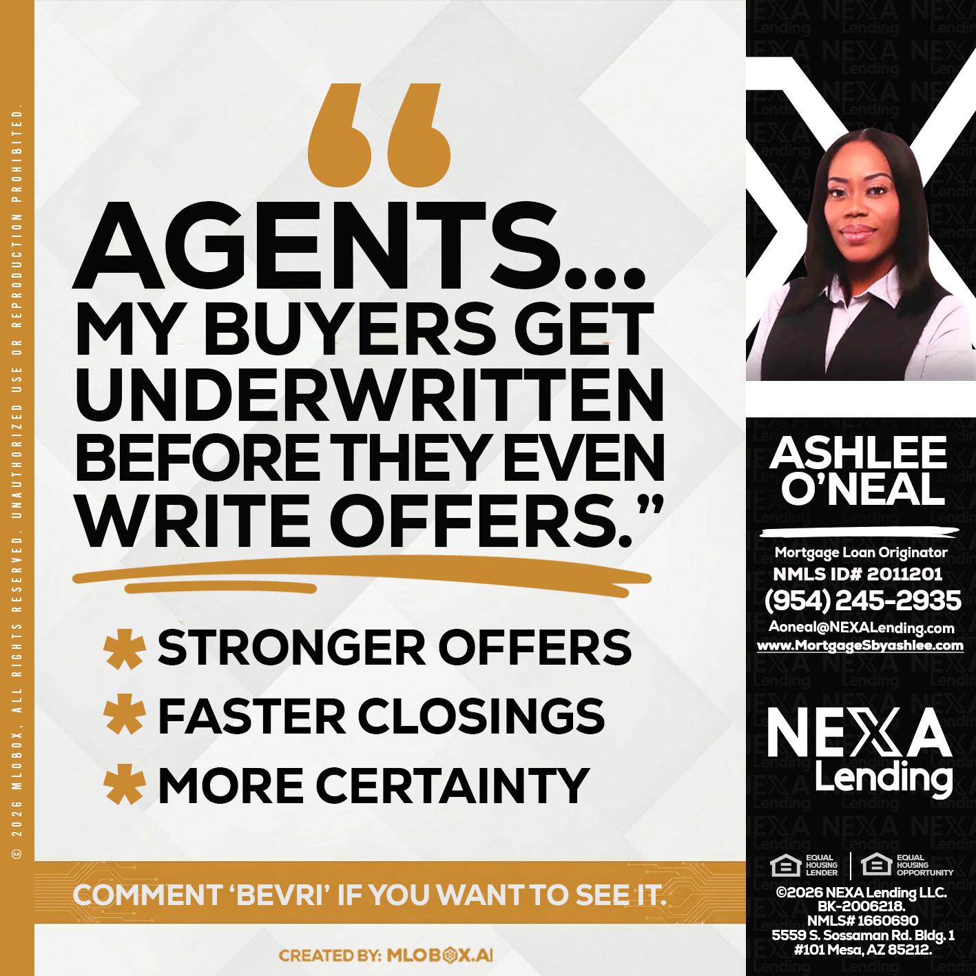 agents - Ashlee O’Neal -Mortgage Loan Originator