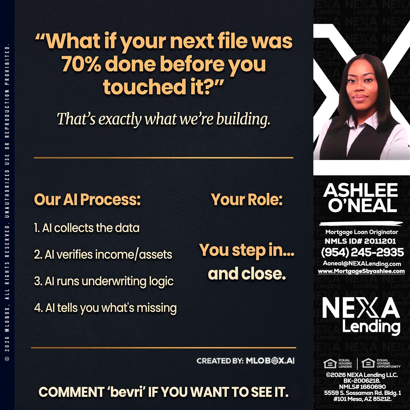 WHAT IF YOUR - Ashlee O’Neal -Mortgage Loan Originator