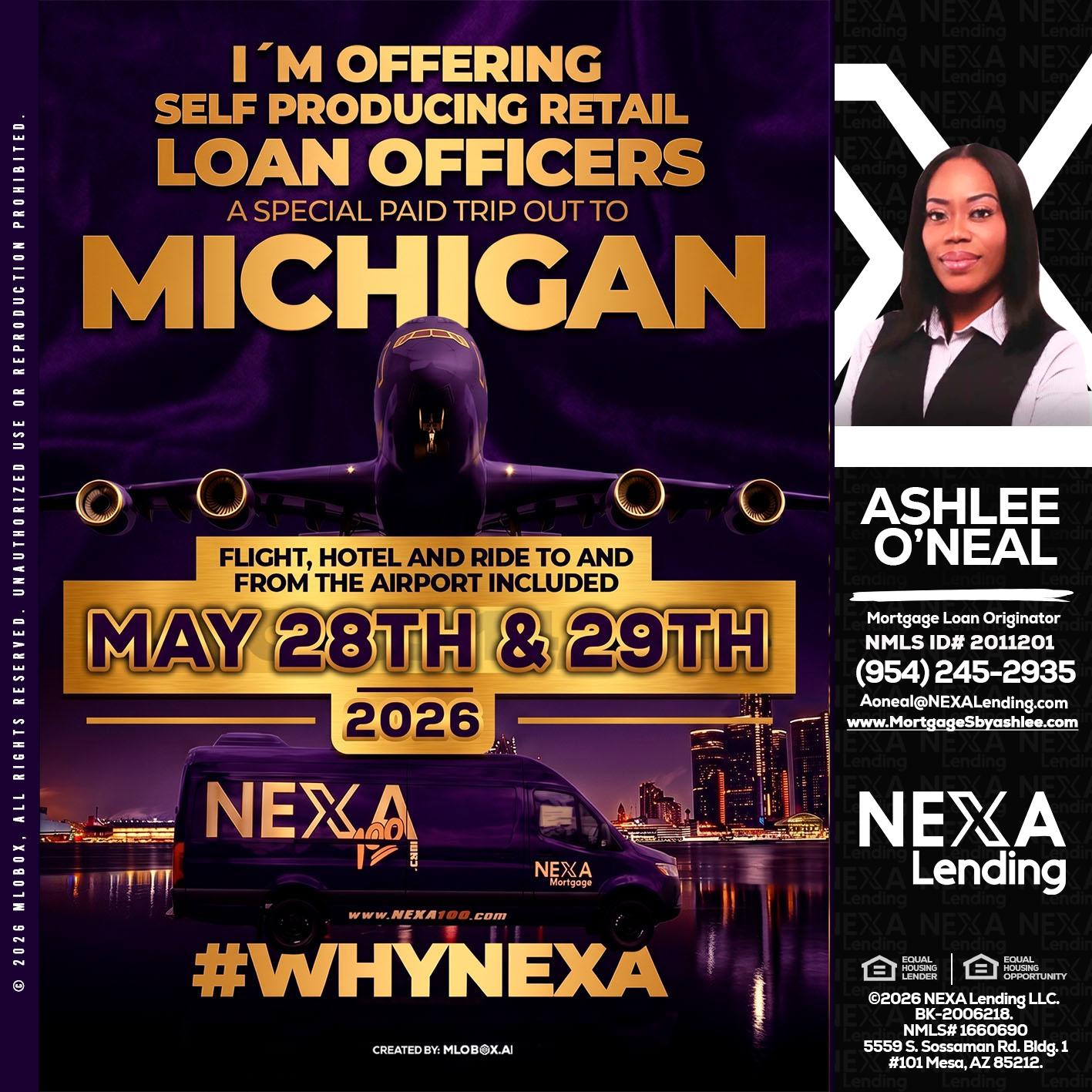 MICHIGAN - Ashlee O’Neal -Mortgage Loan Originator