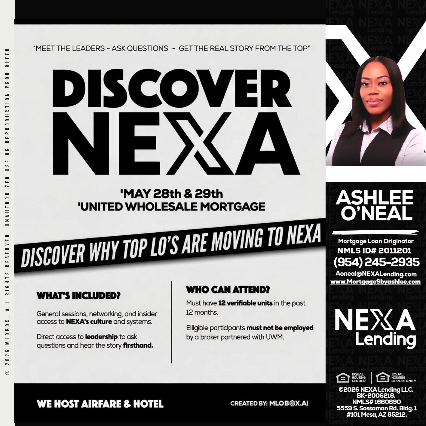 DISCOVER NEXA - Ashlee O’Neal -Mortgage Loan Originator