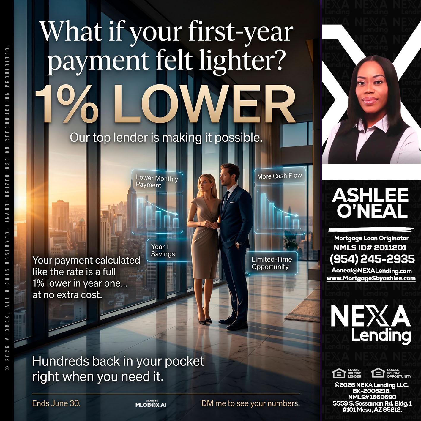 1% LOWER - Ashlee O’Neal -Mortgage Loan Originator
