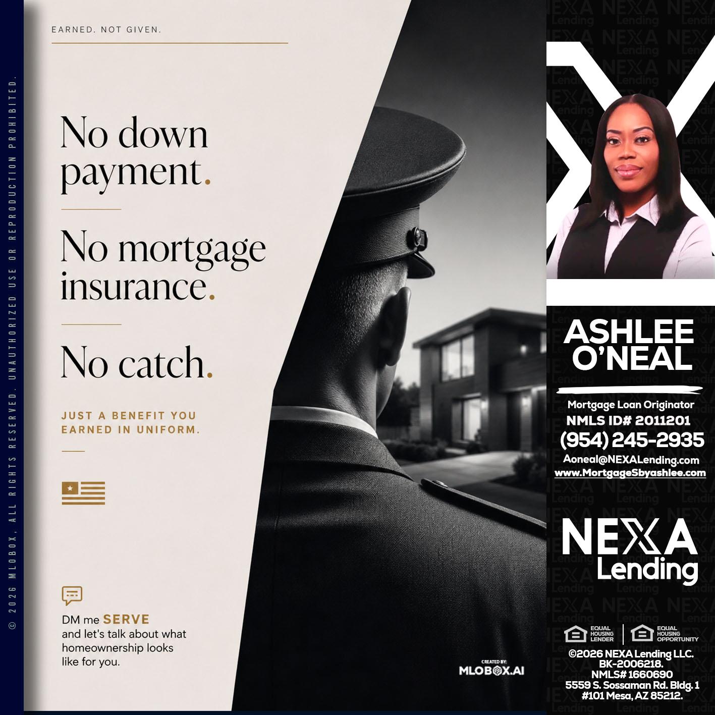 NO DOWN PAYMENT - Ashlee O’Neal -Mortgage Loan Originator