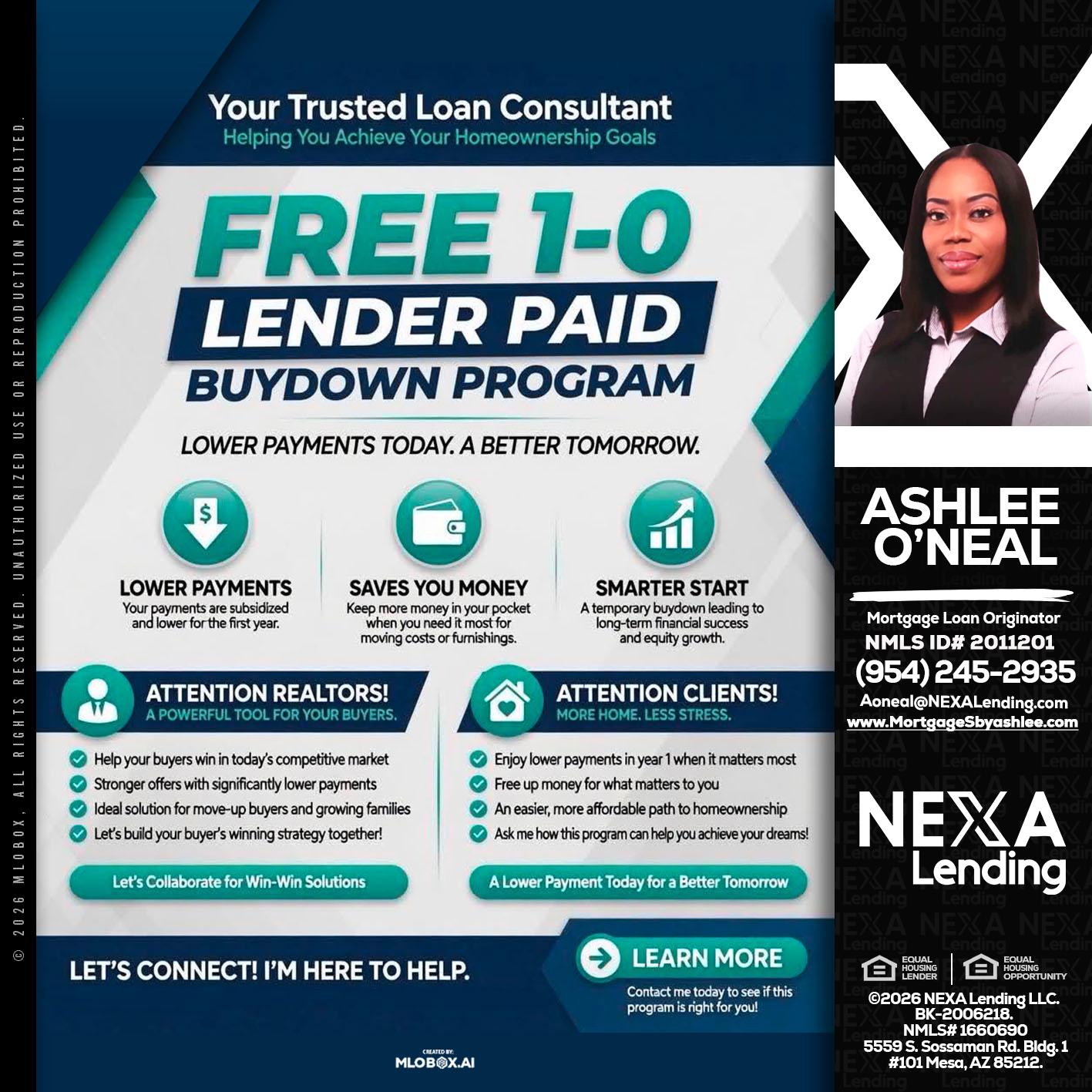 FREE 1-0 - Ashlee O’Neal -Mortgage Loan Originator