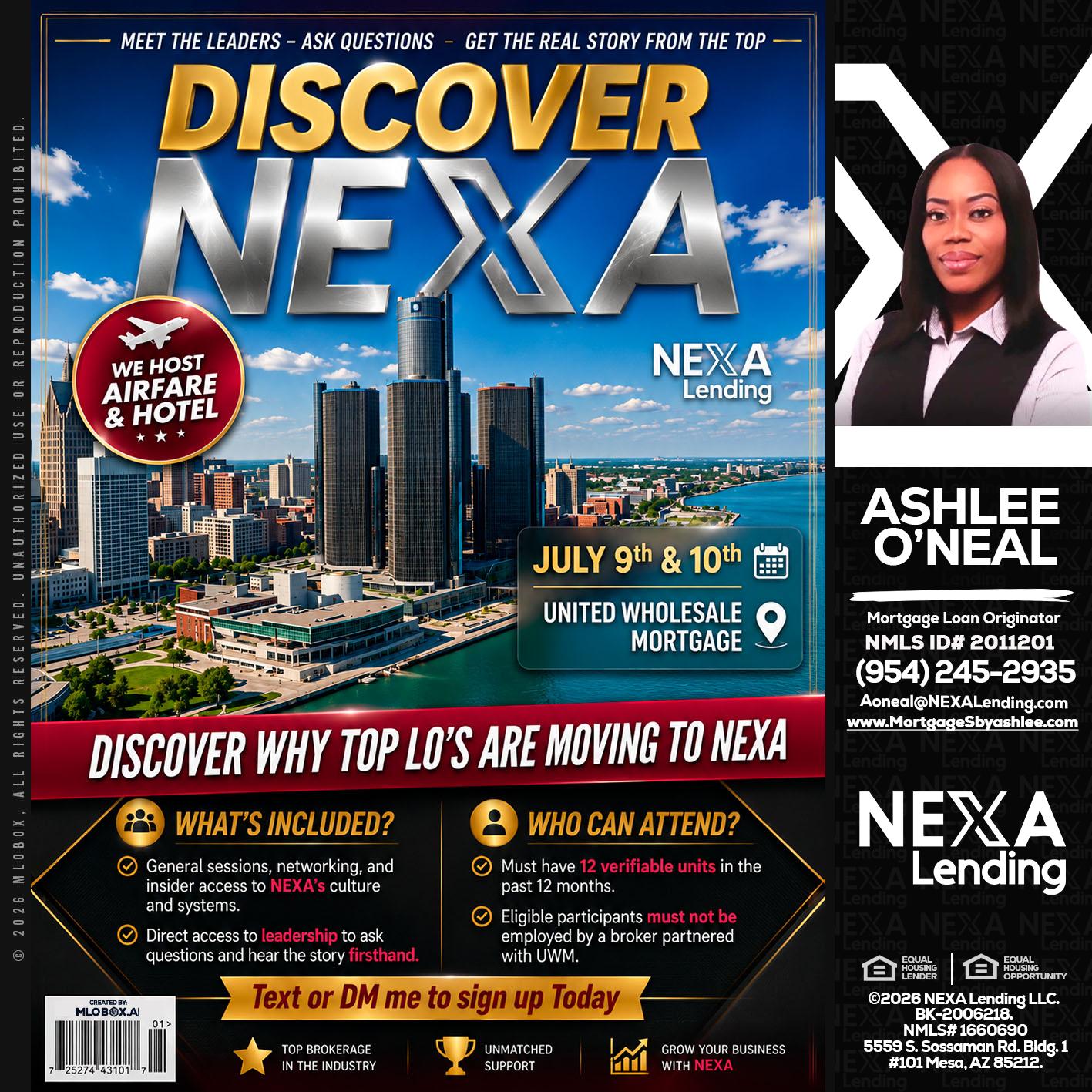 DISCOVER NEXA - Ashlee O’Neal -Mortgage Loan Originator