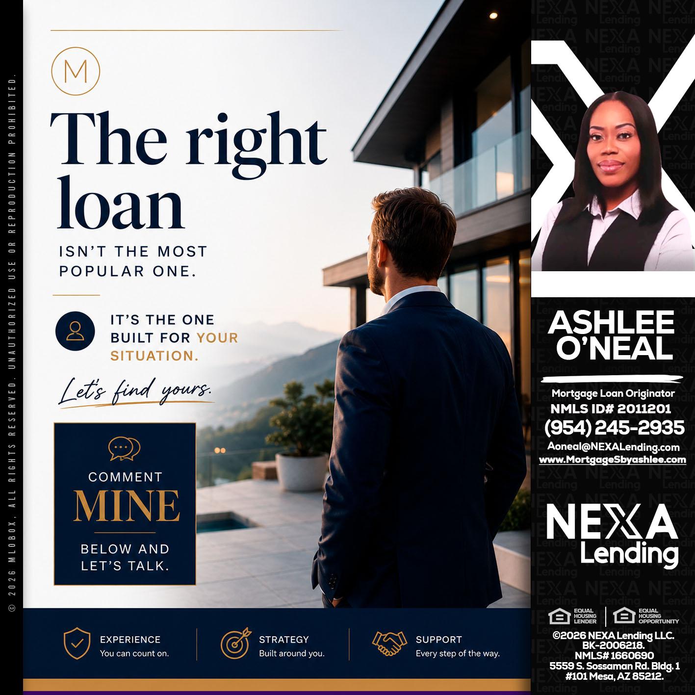 THE RIGHT LOAN - Ashlee O’Neal -Mortgage Loan Originator