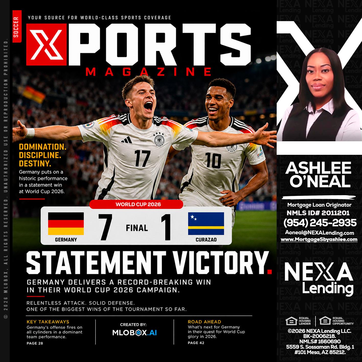 GERMANY VS CURASSAO (7-1) - Ashlee O’Neal -Mortgage Loan Originator