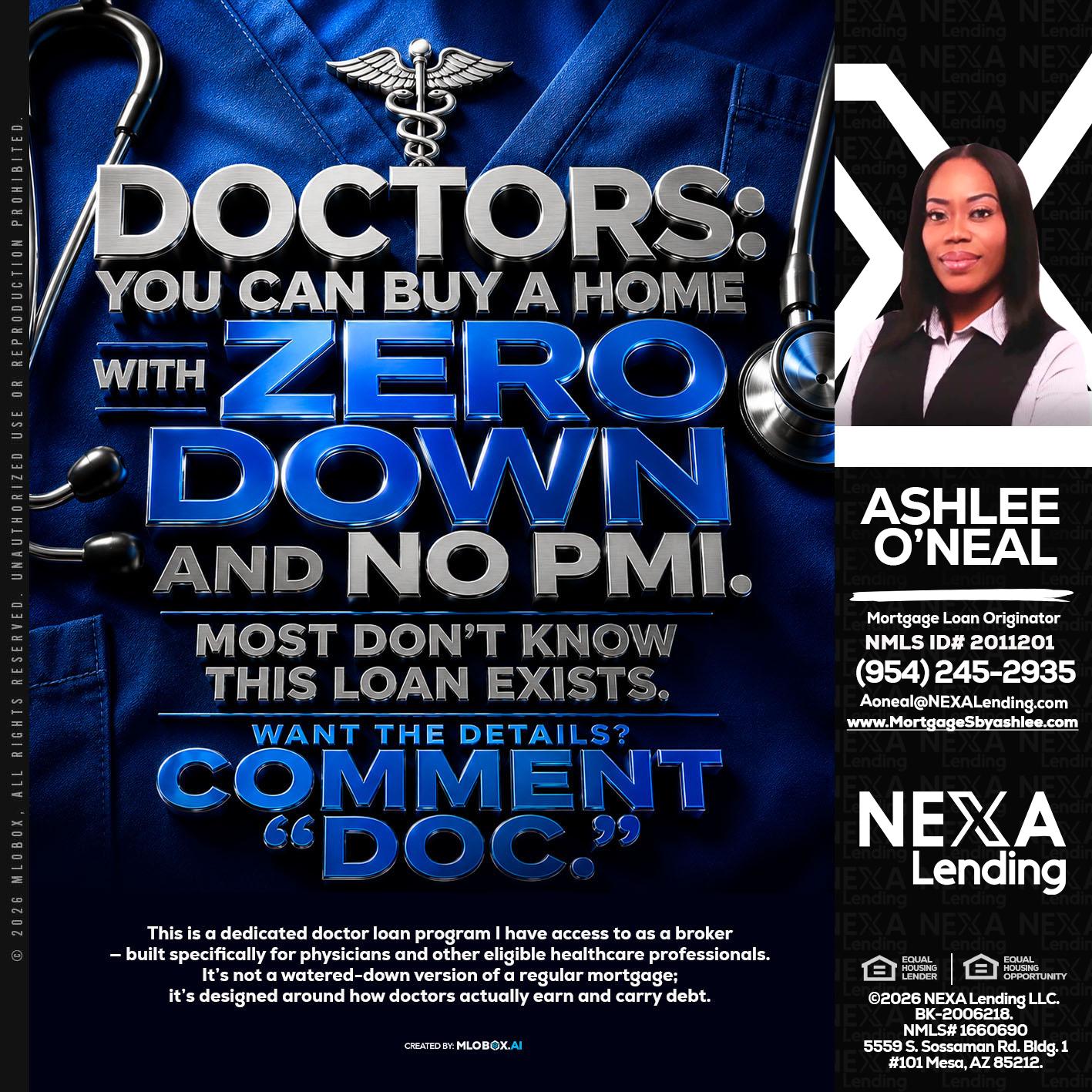 DOCTORS YOU CAN BUY - Ashlee O’Neal -Mortgage Loan Originator