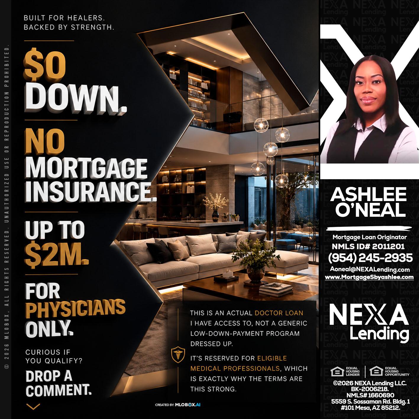 $0 DOWN - Ashlee O’Neal -Mortgage Loan Originator
