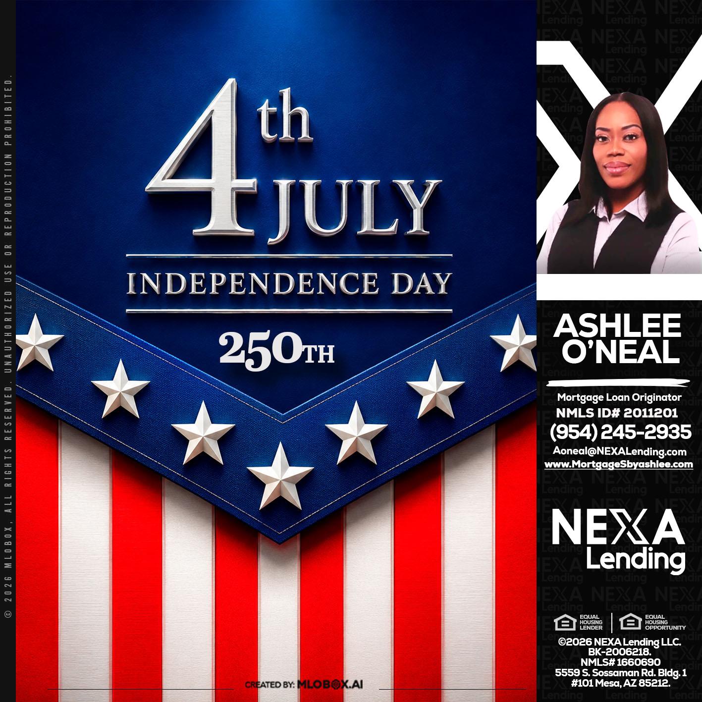 4th of july - Ashlee O’Neal -Mortgage Loan Originator