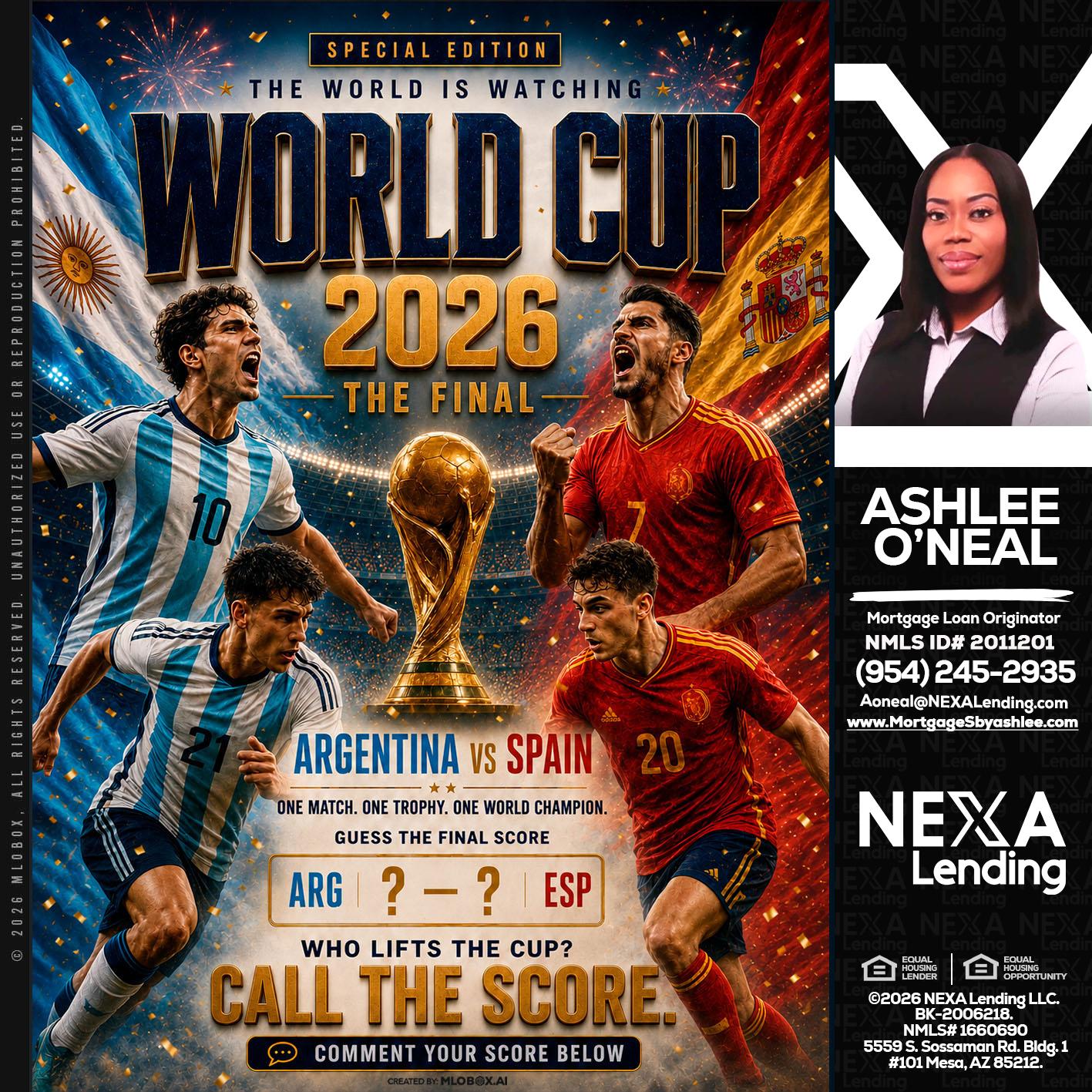 World Cup 2026 finals - Ashlee O’Neal -Mortgage Loan Originator