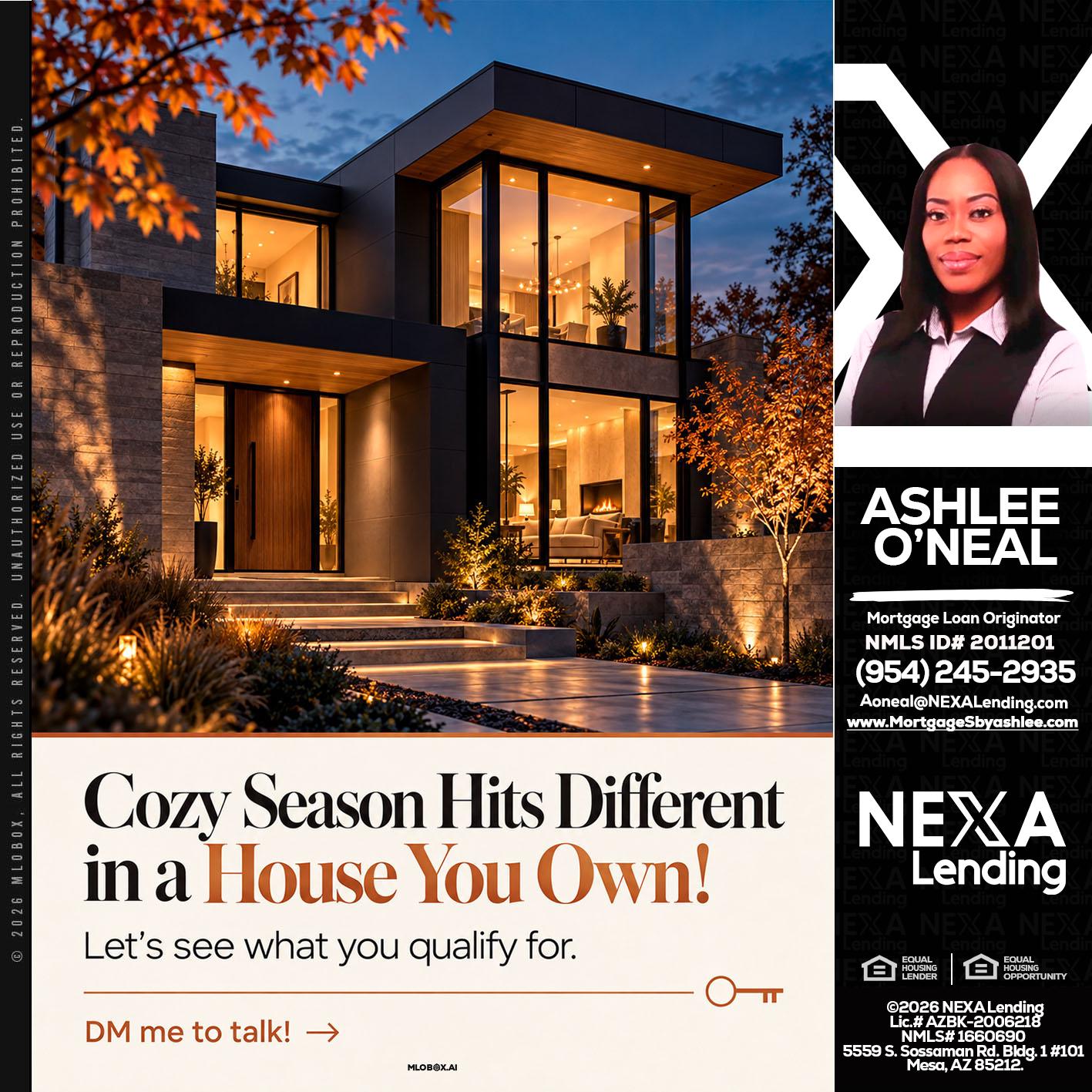 COZY SEASON - Ashlee O’Neal -Mortgage Loan Originator