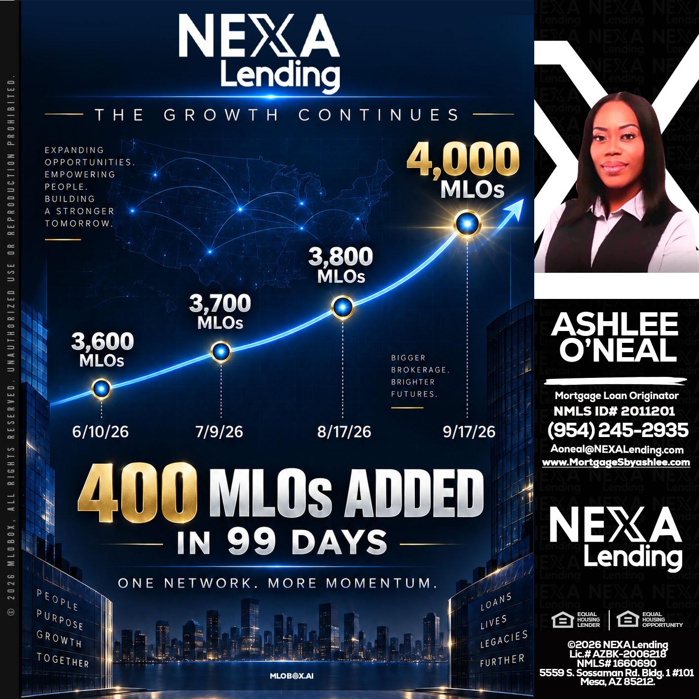 NEXA Lending 4000 MLOs - Ashlee O’Neal -Mortgage Loan Originator